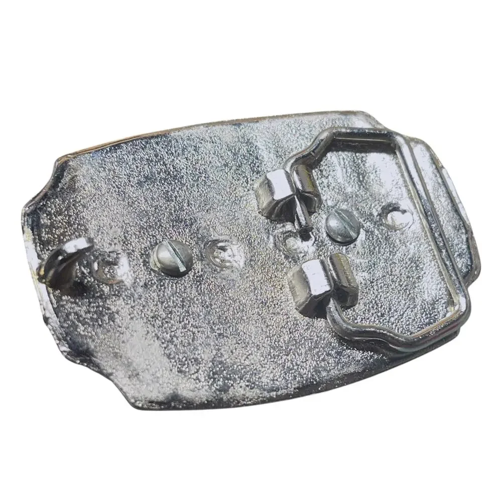 Western Silver Tone Belt Buckle Tiger Eye Stone Women's Kids 1.25